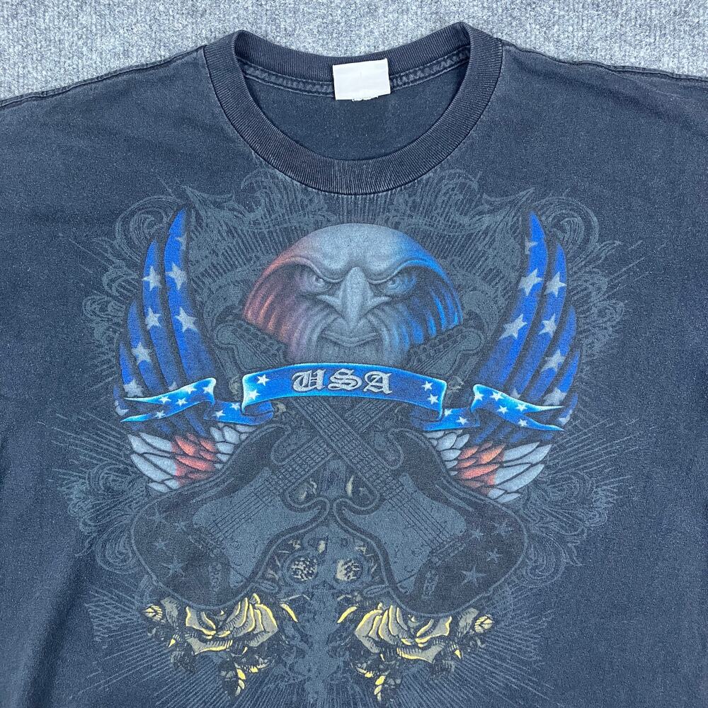 National Heritage T-Shirt Mens Size XL Black USA Eagle Patriotic Graphic‎ Tee